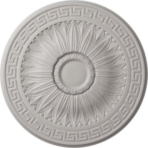 Ekena Millwork Randee Ceiling Medallion (Fits Canopies up to 3 7/8"), Hnd-Painted Ultra Pure White, 20"OD x 1 3/8"P CM20HAUWF - main